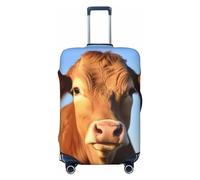 Dwrepo Graziosa copertura per bagagli con stampa di mucca, protezione per valigie da viaggio, antigraffio, lavabile, per bagagli da 45-81 cm, Nero , x-large