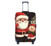 Dwrepo Merry Christmas - Copertura elastica lavabile per valigia, antigraffio, in spandex, per bagagli da viaggio da 45,7 a 81,3 cm, Nero, X-Large