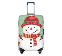 Dwrepo Merry Christmas - Copertura per bagagli con pupazzo di neve, elastica, lavabile, antigraffio, in spandex, per bagagli da 45,7 a 81,3 cm, Nero, X-Large