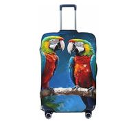 Dwrepo Parrots - Copertura elastica lavabile per valigia, antigraffio, in spandex, per bagagli da 45,7 a 81,3 cm, Nero, Small