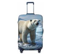 Dwrepo Polar Bear Ice - Copertura elastica lavabile per valigia, antigraffio, in spandex, per bagagli da 45,7 a 81,3 cm, Nero, Small