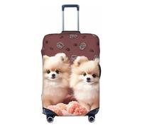 Dwrepo Pomeranians Cuccioli e Point Copertura per bagagli elastica lavabile copertura per valigie antigraffio in spandex protezione per bagagli da viaggio per bagagli da 45,7 a 81,3 cm, Nero, X-Large
