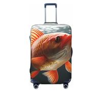 Dwrepo Real Fish - Copertura elastica lavabile per valigia, antigraffio, in spandex, per bagagli da 45,7 a 81,3 cm, Nero , x-large