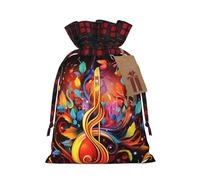 Dwrepo Sacchetti regalo colorati con stampa di chiave di musica con coulisse sacchetti regalo di Natale sacchetti per regali di Natale per feste piccole