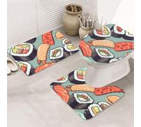 Dwrepo Set di 3 tappetini da bagno antiscivolo per il bagno, tappetini da bagno in microfibra, tappetino da bagno assorbente, tappetino per contorno e copertura del coperchio del WC