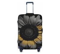 Dwrepo Sunflower - Copertura per bagagli elastica e lavabile, antigraffio, in spandex, per bagagli da 45,7-81,3 cm, colore: nero, Nero, Small