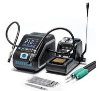 DWS-200 Stazione Saldante Digitale Di Precisione Da 200W Con 3 Punte Per Saldatore F210 e 6 F245 e 2 Mani Ausiliarie Modalità Valore e Curva Di Temperatura 3 Memorie Di Temperatura Stazione Saldant