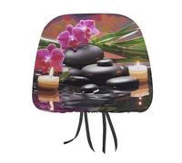 DWTJKMS 2 copri poggiatesta per auto, con fiori in fontana, regolabili, riutilizzabili, accessori per interni dell'auto, accessori per poggiatesta auto, stile vintage, per la maggior parte delle auto