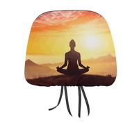 DWTJKMS 2 copri poggiatesta per auto, per yoga, meditazione, regolabile, riutilizzabile, accessorio per sedile interno auto, grazioso stile vintage, protezione per poggiatesta auto, per la maggior