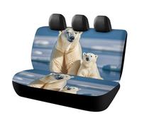 DWTJKMS 2 coprisedili auto Polar Bears, protezione antiscivolo per sedile posteriore, durevole, antigraffio, misura universale, adatta per auto, camion e SUV