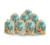 DWTJKMS 8 sacchetti regalo arancioni e turchesi, piccoli sacchetti portatili con coulisse, riutilizzabili, in cotone e lino, per matrimoni, viaggi, ufficio, allenamento (unisex)