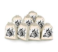 DWTJKMS 8 sacchetti regalo con note musicali, piccoli, portatili, con coulisse, riutilizzabili, in cotone e lino, per matrimoni, viaggi, ufficio, allenamento (unisex)