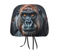 DWTJKMS A Gorilla - Set di 2 copri poggiatesta per auto, regolabili, riutilizzabili, accessori per interni auto, stile vintage, protezione per poggiatesta auto, per la maggior parte delle auto