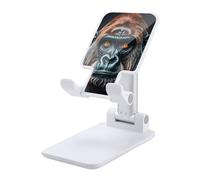 DWTJKMS A Gorilla - Supporto per telefono cellulare, pieghevole, regolabile in altezza, portatile, da scrivania, adatto a tutti gli smartphone, colore: bianco