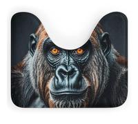 DWTJKMS A Gorilla - Tappetino da bagno a forma di U, ad asciugatura rapida, assorbente, antimacchia, antiscivolo, per base WC ovale