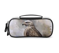 DWTJKMS Acquerello di Hawk Seduto Borsa di Trucco In Pelle Portatile Piccolo Organizzatore Cosmetico Impermeabile Borse Da Toilette Pennelli Matite E Viaggio Trucco Accessori
