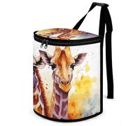 DWTJKMS Acquerello Giraffe Auto Pattumiera con Coperchio Grande Capacità Appeso Auto Pattumiera A Prova di Perdita Impermeabile Pattumiera Auto Must Haves Accessori Interni