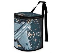 DWTJKMS Air Force Fighter Jet Car Trash Can con coperchio Grande capacità Appeso Auto Trash Bin a prova di perdite Impermeabile Pattumiera Auto Must Haves Accessori interni