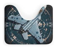 DWTJKMS Air Force Fighter - Tappetino da bagno a forma di U, ad asciugatura rapida, assorbente, antimacchia, antiscivolo, per base WC ovale