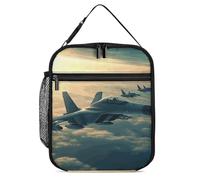 DWTJKMS Aircraft Fighter Jets Borsa termica per il pranzo, a prova di perdite, per uomini e donne, con manico, riutilizzabile, isolata, per ufficio, lavoro, picnic