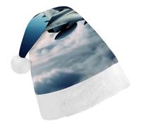 DWTJKMS Aircraft Fighter Jets Cappello di Babbo Natale Classico Cappello di Natale Addensare Natale Party Hat Divertente Cappello per le Vacanze per Unisex Adulti