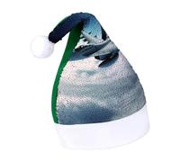 DWTJKMS Aircraft Fighter Jets Cappello di Babbo Natale Classico Pelliccia Cappello di Natale Addensare Cappello di Natale con Paillettes Divertente Vacanza Inverno Cap