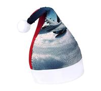DWTJKMS Aircraft Fighter Jets Cappello di Babbo Natale Classico Pelliccia Cappello di Natale Addensare Cappello di Natale con Paillettes Divertente Vacanza Inverno Cap