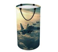 DWTJKMS Aircraft Fighter Jets, cesto portabiancheria pieghevole con manici per il trasporto, grande cesto portaoggetti per lavanderia, dormitorio, famiglia