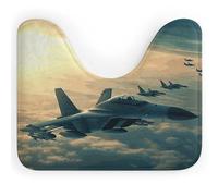 DWTJKMS Aircraft Fighter Jets - Tappetino da bagno a forma di U, ad asciugatura rapida, assorbente, antimacchia, antiscivolo, per base WC ovale