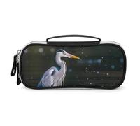 DWTJKMS Airone grigio stampa in pelle acqua borsa di trucco portatile piccolo organizzatore cosmetico impermeabile borse da toilette pennelli matite e accessori da viaggio trucco