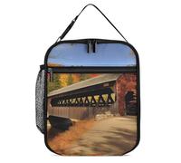 DWTJKMS Albany - Borsa termica per il pranzo con ponte coperto, a prova di perdite, per uomini e donne, con manico, riutilizzabile, isolata, per ufficio, lavoro, picnic