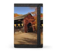 DWTJKMS Albany - Portafoglio minimalista con ponte coperto, da uomo, sottile, a tre pieghe, alla moda, moderno, antifurto, per carte e contanti