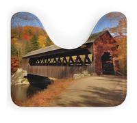 DWTJKMS Albany - Tappeto da bagno con ponte coperto, ad asciugatura rapida, assorbente, a forma di U, antiscivolo, per pavimento del bagno (50,8 x 40,6 cm)