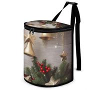 DWTJKMS Albero di Natale e campane Pattumiera per auto con coperchio Grande capacità Appeso Pattumiera automatica a prova di perdite Impermeabile Cestino della spazzatura Auto Must Haves Accessori per