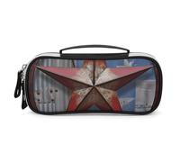 DWTJKMS American Wastern Texas Star Borsa per il trucco in pelle portatile piccolo organizzatore cosmetico impermeabile borse da toilette pennelli matite e accessori per il trucco da viaggio
