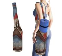 DWTJKMS American Wastern Texas Star - Borsa per tappetino da yoga, in tela resistente, con tasca per bottiglia d'acqua e borsa bagnata inferiore, adatta alla maggior parte dei tappetini da yoga