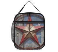 DWTJKMS American Wastern Texas Star Borsa termica per il pranzo, a prova di perdite, per uomini e donne, con manico, riutilizzabile, isolata, per ufficio, lavoro, picnic