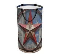 DWTJKMS American Wastern Texas Star Cesto portabiancheria pieghevole, con manici per il trasporto, grande cesto portaoggetti per lavanderia, dormitorio, famiglia