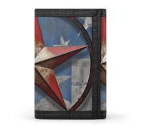 DWTJKMS American Wastern Texas Star Portafoglio minimalista da uomo sottile a tre ante portafogli alla moda moderno portafoglio antifurto per carte e contanti