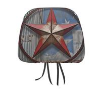 DWTJKMS American Wastern Texas Star - Set di 2 copri poggiatesta per auto, regolabili, riutilizzabili, accessori per interni dell'auto, accessori per sedili auto, stile vintage, per la maggior parte