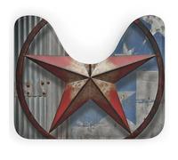 DWTJKMS American Wastern Texas Star - Tappetino da bagno a forma di U, ad asciugatura rapida, assorbente, antimacchia, antiscivolo, per base WC ovale