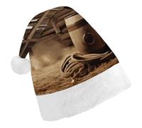 DWTJKMS American West Rodeo Santa Hat Classico Cappello di Natale Addensare Natale Party Hat Divertente Holiday Cap per Unisex Adulti
