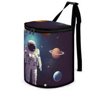 DWTJKMS Astronauta Sistema Solare Pianeti Pattumiera Auto con Coperchio Grande Capacità Appeso Pattumiera Auto A Prova di Perdita Impermeabile Cestino Della Trash Bin Auto Must Haves Accessori Interni