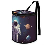 DWTJKMS Astronauta Sistema Solare Pianeti Pattumiera Auto con Coperchio Grande Capacità Appeso Pattumiera Auto A Prova di Perdita Impermeabile Cestino Della Trash Bin Auto Must Haves Accessori Interni