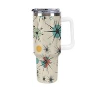 DWTJKMS Atomic Stars - Bicchiere in acciaio inox con motivo retrò, 1,18 l, a prova di perdite, grande capacità, con manico, cannuccia a doppia parete, riutilizzabile, mantiene freddo o caldo