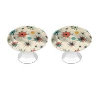 DWTJKMS Atomic Stars - Maniglie per armadietti con motivo retrò colorato, maniglie per cassetti, adatte per cassettiere, mobili da cucina, porte, armadi e cassetti