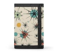 DWTJKMS Atomic Stars - Portafogli da uomo con motivo retrò minimalista, sottile, a tre pieghe, alla moda, moderno, antifurto, può contenere carte e contanti