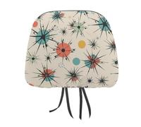 DWTJKMS Atomic Stars - Set di 2 copri poggiatesta per auto, regolabili, riutilizzabili, accessori per interni auto, motivo retrò, accessori per poggiatesta auto, per la maggior parte delle auto