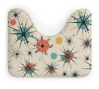 DWTJKMS Atomic Stars - Tappetino da bagno con motivo retrò a forma di U, ad asciugatura rapida, assorbente, antimacchia, antiscivolo, per base WC ovale