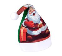DWTJKMS Babbo Natale Regali di Natale Cappello di Babbo Natale Classico Pelliccia Cappello di Natale Addensare Cappello di Natale con Paillettes Divertente Vacanza Inverno